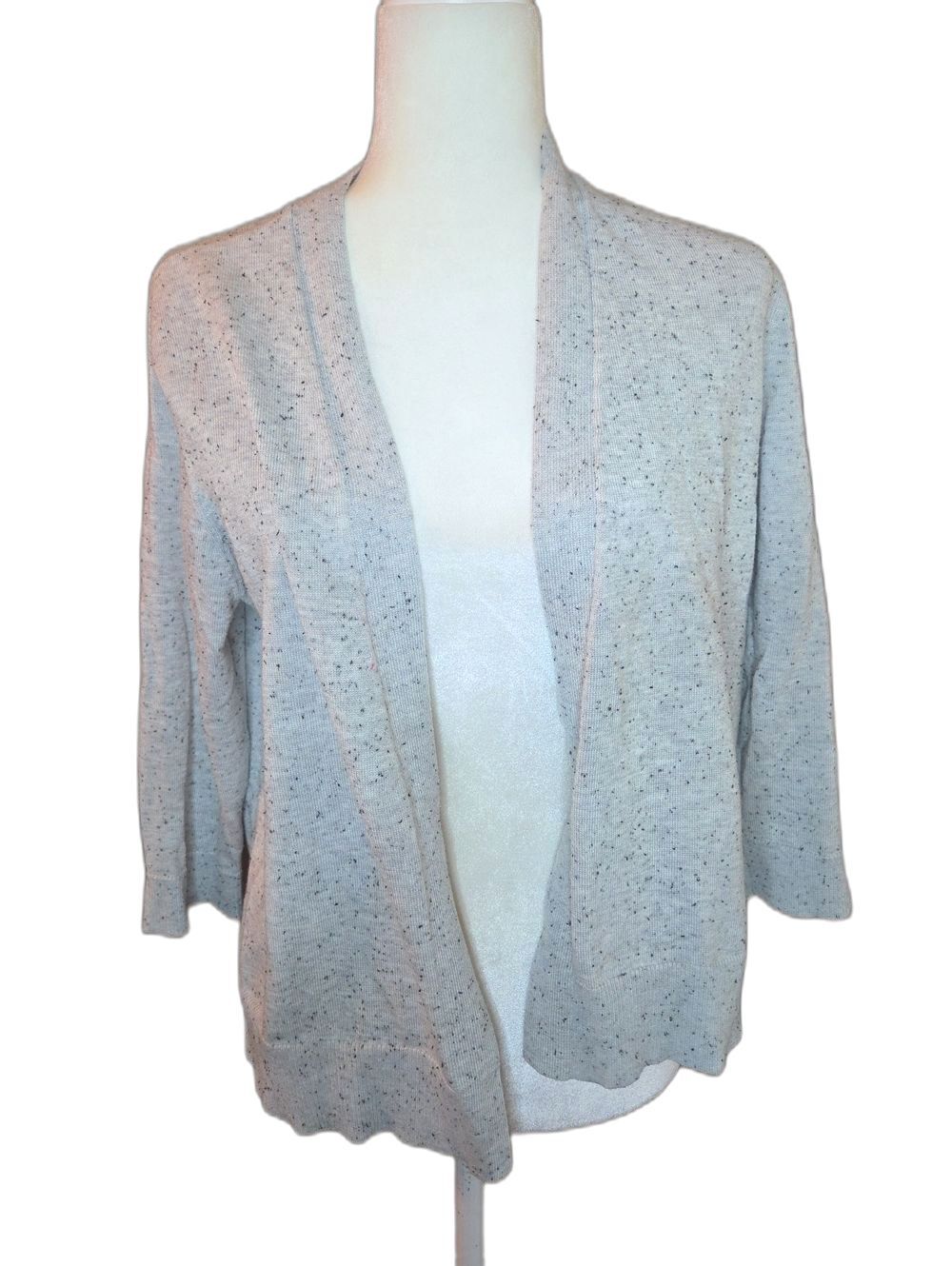 Light Gray Open-Front Women's Sweater Cardigan